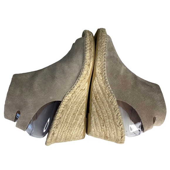 KANNA Women's Sz 39 / 8 Beige Brown Suede Ankle Strap Wedge Espadrille Sandals - Picture 7 of 15